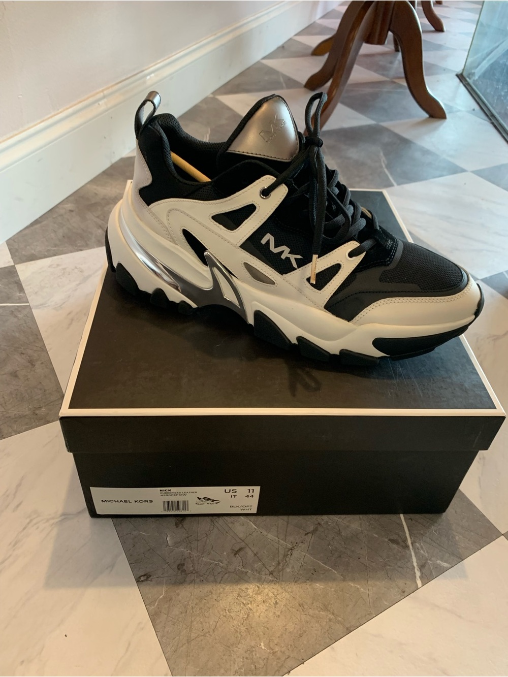 Michael Kors Black and White MK-X Chunky Lace-Up Sneaker